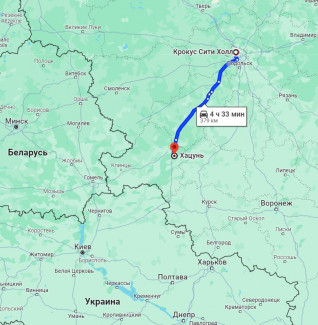 карта Брянск-Москва