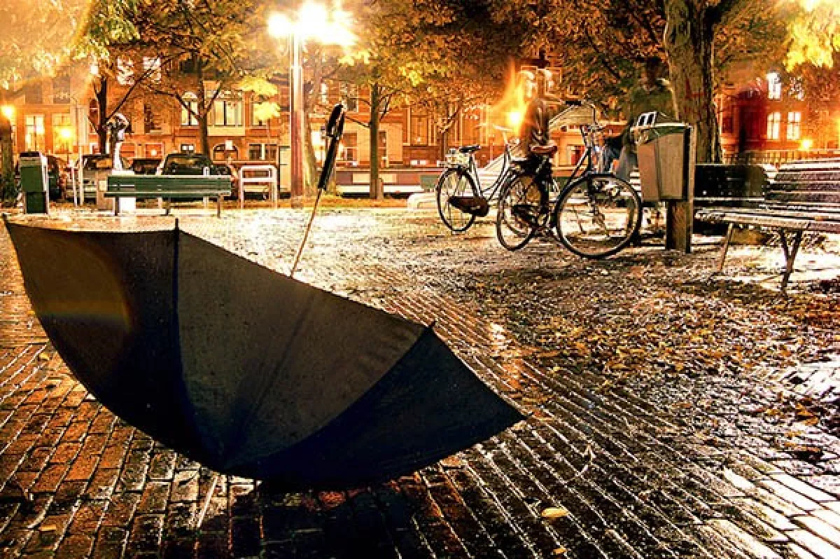 Осенний вечер в городе. Дождь. Осенний дождь. Зонт с городом. Солнечный день в начале лета я брожу